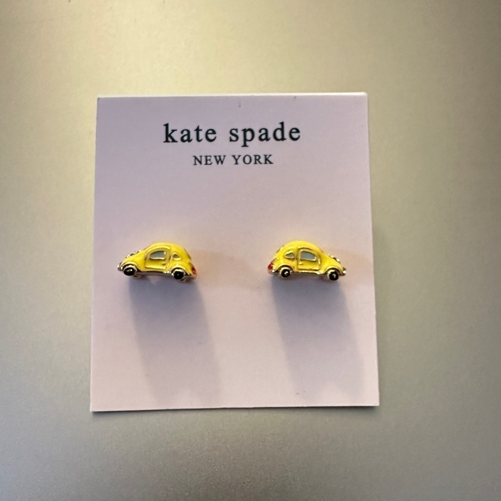 KATE SPADE * Off We Go Car Yellow Taxi earrings
